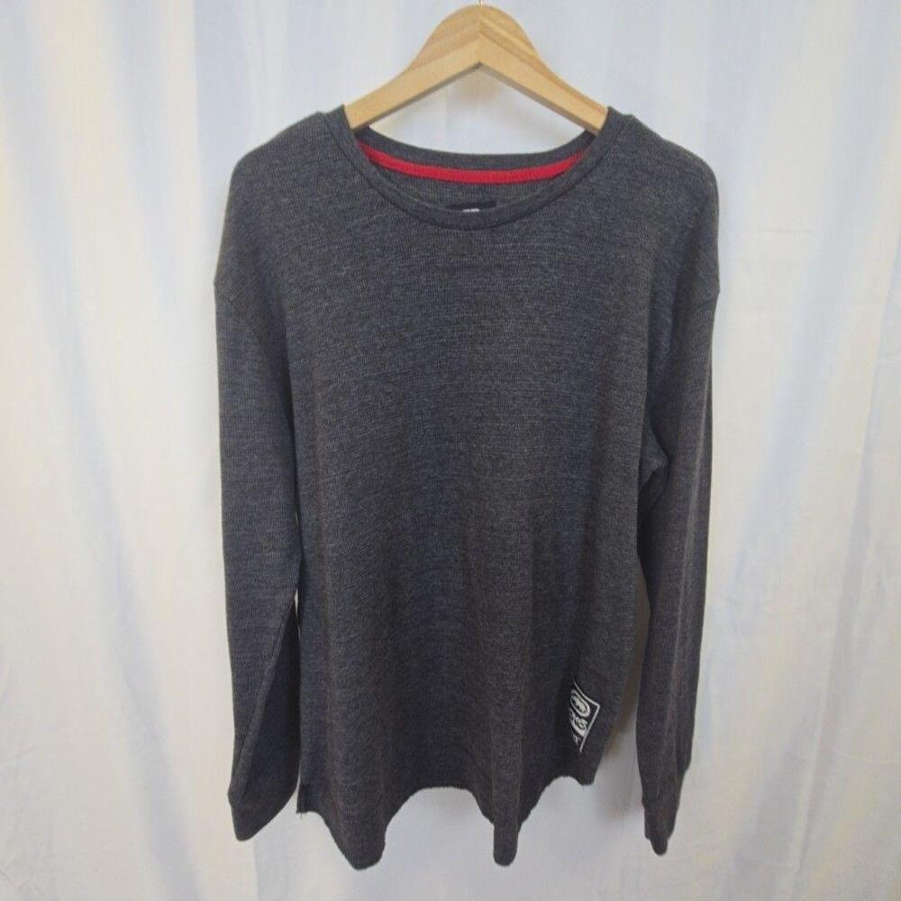 Ecko Unltd. Sweater Mens 2XL Gray Thermal Crewneck Long Sleeve Knit Pullover